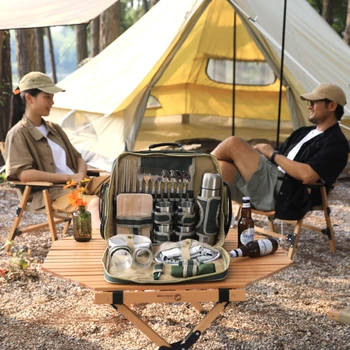 Piknik Sepeti Çatal Açık Kamp Saklama Çantası ile Tam Büyük Kapasiteli Lüks Tasarımlar Mücadele Kutusu Çok Turist Yemekleri Araçları