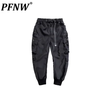 PFNW Bahar Sonbahar erkek Rahat Gelgit Darkwear Kargo Pantolon Moda Yakışıklı Yüksek Sokak Cepler Kalem Techwear 12A8143