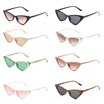 Vintage Küçük çerçeve UV400 Streetwear Kedi Göz Güneş Gözlüğü Kadınlar için Retro Güneş Gözlüğü Gözlük