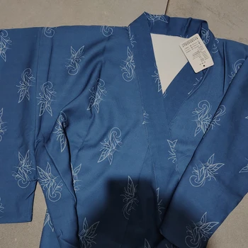 YENİ Stil Japon Geleneksel Samuray Kimono Adam Yukata Bornoz Hekoobi Gevşek Tarzı Sauna Gecelik Kemer Uzun Elbise