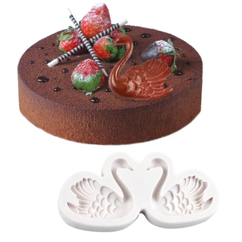 3D Çift silikon kalıp Kek Dekorasyon çikolatalı mus Kalıp Çerez Pasta Pişirme Aracı Sabun Kalıpları