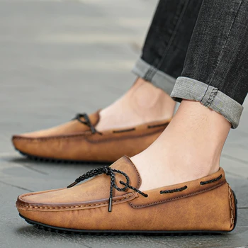 Moccasins Nefes Kayma sürüş ayakkabısı Artı Boyutu 38-49 Drop Shipping Deri Erkek rahat ayakkabılar Zapatos Marka erkek mokasen ayakkabıları