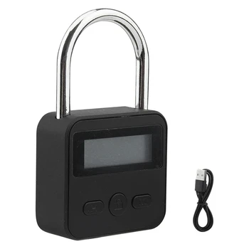 Metal Zamanlayıcı Kilidi Siyah Alaşım 99 Saat Max Zamanlama USB Şarj Edilebilir lcd ekran Çok Fonksiyonlu Elektronik Zamanlayıcı Kilidi
