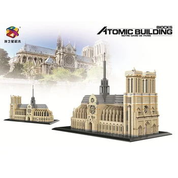Fransa Notre-Dame De Paris Mikro Yapı Taşları Dünyaca Ünlü Tarihi Mimari Mini Elmas Tuğla çocuk için oyuncak Hediye