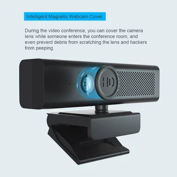 1080P FHD Web Kamera 3 in 1 30fps Bilgisayar Web Kamera Hoparlör Mikrofon ile Manyetik Kamerası Gürültü İptal Görüntülü Görüşme için