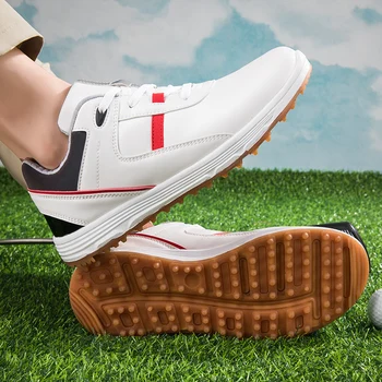 Erkek ve kadın golf ayakkabıları Klasik Konfor Eğitim Sneakers erkek Beyaz Çim Spor golf ayakkabıları Boyutu 36-46