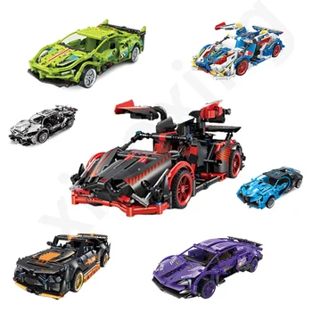 İndirim Various Sports Cars: 42143 10295 42115 42083 Supercar Çeşitli Serisi Set Yapı Taşı Modeli Çocuk oyuncağı Hediye