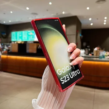 Bling Glitter Yumuşak Silikon Telefon Kılıfı İçin Samsung Galaxy S23 Ultra S23 Artı Kamera Koruma Darbeye Dayanıklı Tampon arka kapak