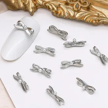Yay Tırnak Dekorasyon Büyüleyici Yay şeklinde Tırnak Sanat Aksesuarları 20 Yeniden Kullanılabilir Sahte İnci Süslemeleri Kawaii Dıy tırnak mücevheri