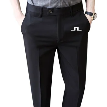 İlkbahar Yaz Golf Pantolon erkek Yüksek Kaliteli İş rahat pantolon Kolye Kore Versiyonu Slim Fit Ayak Bileği Bacak Düz Takım Elbise