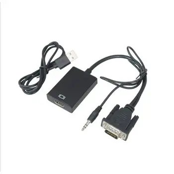 HD 1080P VGA kablosu Dönüştürücü Ses Kablosu Erkek VGA dişi dönüştürücü Adaptör Tablet Dizüstü PC TV İçin