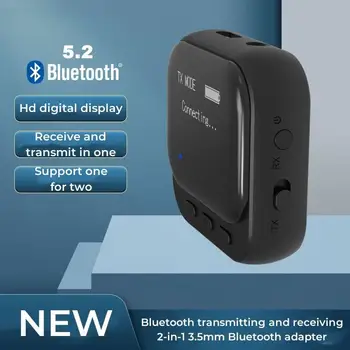 Iki Bir Bluetooth 5.2 Verici Alıcı MP3 Kablosuz 3.5 mm Jack AUX Kablosuz Ses Adaptörü Eller Serbest Çağrı TV Araba Bilgisayar