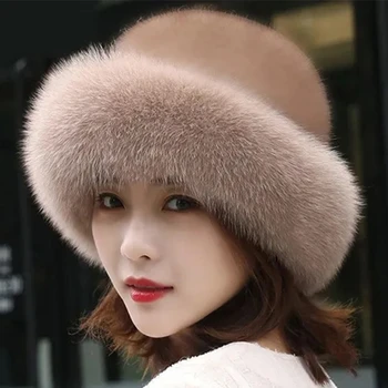 Şapka Kadın Kış Sıcak Kap Moda Prenses Şapka Sıcak Kürk Şapka Kalınlaşmış Bere Faux Kürk Şapka Kürklü Polar Kalınlaşma Kapaklar