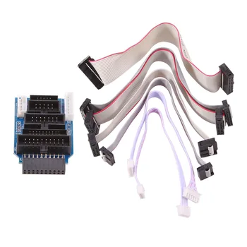 Emulator V8 JTAG Adaptörü Dönüştürücü ile 7 ADET 4 Pin 6 Pin 10Pin 20 Pin Gri Düz Şerit Veri kablo tel