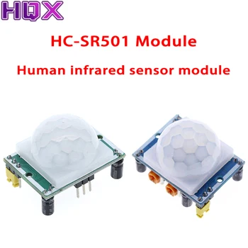 Yeşil / Mavi HC-SR501 Ayarlamak IR Pyroelektrik Kızılötesi PIR Hareket sensör dedektörü Modülü arduino için