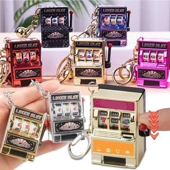 Şanslı Jackpot Mini Meyve Slot Makinesi Anahtarlık Yaratıcı Arcade doğum günü hediyesi eğitici oyuncak Araba Takı Anahtarlıklar Aksesuarları