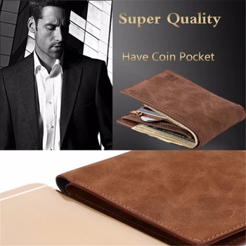 Vintage erkekler Pu deri cüzdan kısa ince erkek çantalar para kredi kartı sahipleri erkek cüzdan para çantası