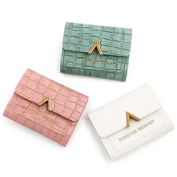 Çoklu kart Yuvası küçük cüzdan Moda Büyük kapasiteli Deri bozuk para cüzdanı Üç Katlı kart tutucu Kadın