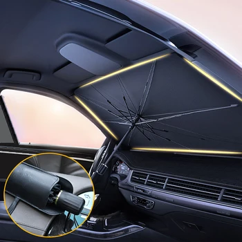 Araba güneşliği Şemsiye Araba Güneş Gölge Koruyucu Şemsiye Yaz Güneş İç Cam Koruma Aksesuarları Otomatik Gölgeleme İçin