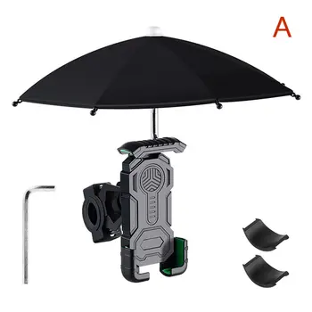 1 Takım Bisiklet Cep telefon tutucu Lokomotif Şemsiye Su Geçirmez Taşınabilir Mini Alaşım Güneş Gölge Bisiklet Şemsiye Sürme için