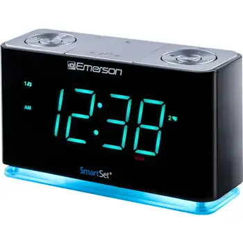Bluetooth Hoparlörlü SmartSet Çalar Saatli Radyo, iPhone ve Android için USB Şarj Cihazı, Gece Lambası ve Camgöbeği LED Ekran Despert