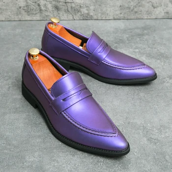 Yeni Moda Parti erkek ayakkabısı Erkek Ayakkabı Yüksek Kaliteli deri ayakkabı erkek mokasen ayakkabıları Ofis Iş rahat ayakkabılar Zapatos Hombre