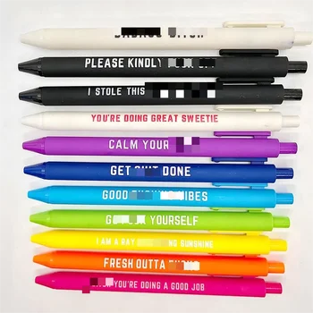 11 Adet Komik Kalem Seti Yetişkinler için, Premium Yenilik Tükenmez Kalem Şikayet Komik ofis hediyeleri İş Arkadaşları için Öğrenciler