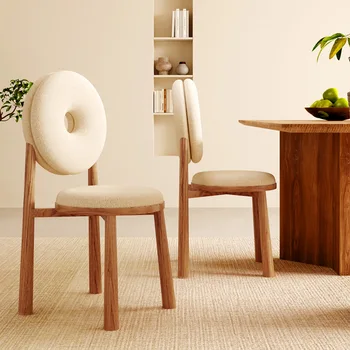 Ahşap gibi çelik yemek sandalyesi Modern İskandinav Minimalist Arkalıklar Makyaj Koltuğu Rahat Kaşmir Mobilya Ev için