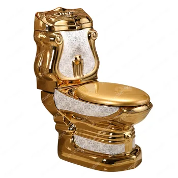 Avrupa Mahkemesi Altın Renk Kişiselleştirilmiş Yaratıcı Sifonlu Tuvalet Ev Tuvalet Seramik