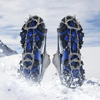Buz Ayakkabı Sapları 18 Diş Buz Cleats Çocuklar İçin Katlanabilir Buz Kar Sapları Buz Balıkçılık Ayakkabı Sivri Kar Buz Anti Kayma Çekiş