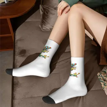 Tüm Mevsim Ekip Çorap Neon Gecko Çorap Harajuku Komik Hip Hop Uzun Çorap Aksesuarları Erkekler Kadınlar için doğum günü hediyesi