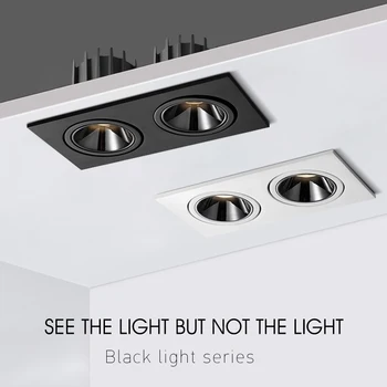 Çift Kafa LED gömme aydınlatma Spot ışık Tavan LED Downlight Kısılabilir 220V 110V Tavan Led Lamba iç mekan aydınlatması