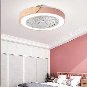 LED Fanlar Görünmez yapraklar Ultra ince tavan vantilatörü ışıkları karartma Uzaktan Kumanda Modern Akıllı Oturma Odası Yatak Odası Tavan yuvarlak