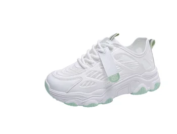 Erkekler ve kadınlar için beyaz platform nefes alabilen rahat koşu ayakkabıları