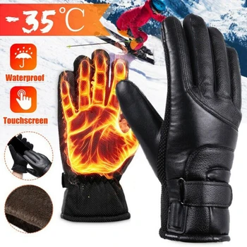 El ısıtıcıları deri ısıtma eldivenleri USB kış elektrikli ısıtıcı eldiven su geçirmez Kış Açık sıcak eldiven Off Road kayak için