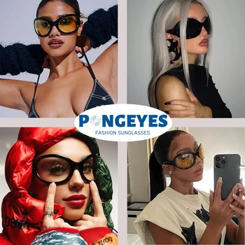 Benzersiz Hip Hop Büyük Çerçeve Güneş Gözlüğü Kadın Steampunk Marka Spor güneş gözlüğü Erkekler Steampunk Retro Y2K Parti Shades Gözlük