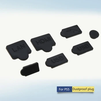 7 adet Silikon Toz Fişleri Seti USB Kapak Toz Geçirmez Fişler ps5 Oyun Konsolu