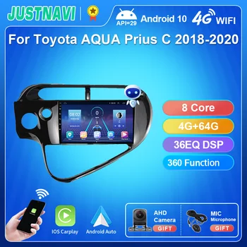 JUSTNAVI Araba Radyo Multimedya Kafa Ünitesi Stereo GPS Navigasyon Toyota AQUA Prius C 2018 2019 2020 Dahili Carplay SWC RDS BT
