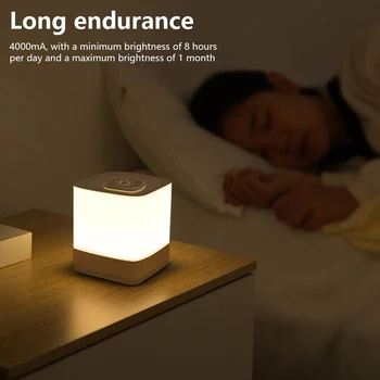 Akıllı kreş gece lambası dokunmatik sensör uyku ışık USB şarj edilebilir kısılabilir 4000mAh yatak odası oturma odası için