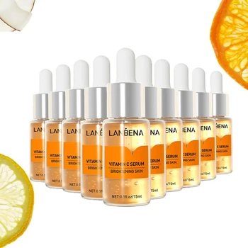 10 ADET C Vitamini renk açıcı serum Hyaluronik Asit Yüz Kremi Salyangoz Sökücü Çil Benek Solmaya Karanlık Noktalar Anti-Aging