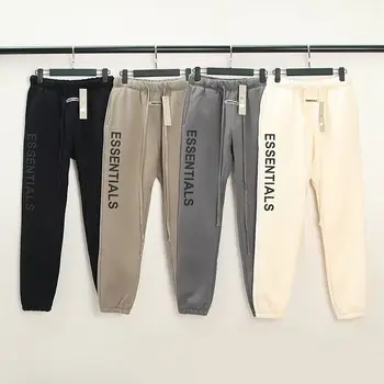 Essentials Pantolon Büyük Boy Yansıtıcı Mektup Sweatpants Streetwear Hip Hop Gevşek erkek kadın %100 % Pamuk spor pantolon Unisex