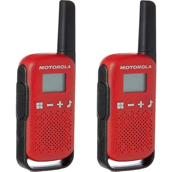 T42 Talkabout PMR446 2 Yönlü çocuk Walkie Talkie Taşınabilir Telsiz (2'li Paket) – Motorola Çözümü için Kırmızı