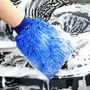 Şönil Mikrofiber Araba yıkama eldiveni Scratch Tüy Bırakmayan Çift taraflı Temizlik Güçlü Su Emme Kalınlaşmış Araba yıkama eldivenleri