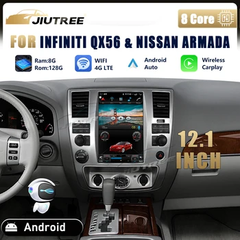 Android Araba Radyo Infiniti QX56 ve Nissan Armada 2009-2010 GPS Navigasyon HD Dokunmatik Tesla Ekran Multimedya Oynatıcı Carplay