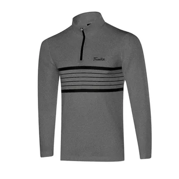2024 İlkbahar Sonbahar Yeni Golf Giyim erkek Dip Gömlek Uzun Kollu Streç Spor Fit Yüksek Kalite Anti-boncuklanma Tops