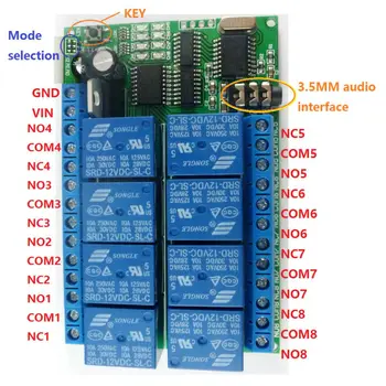 AD22A08 DC12V 8CH DTMF Röle MT8870 Dekoder telefon uzaktan kumandası Anahtarı Akıllı Ev İçin AC DC motor LED CNC PLC