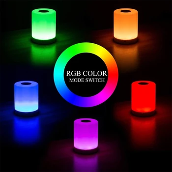 Tokili USB şarj edilebilir gece lambası Akıllı Başucu Masa Lambası Dokunmatik Kontrol Kısılabilir renk değiştiren LED Taşınabilir kamp feneri