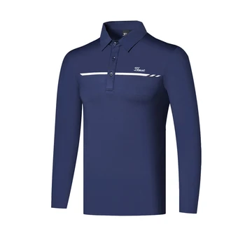 Erkek Golf T-shirt Bahar Sonbahar Spor Golf Giyim Uzun Kollu Gömlek Kuru Fit Nefes polo gömlekler Erkekler için