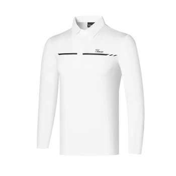 Erkek Golf T-shirt Bahar Sonbahar Spor Golf Giyim Uzun Kollu Gömlek Kuru Fit Nefes polo gömlekler Erkekler için