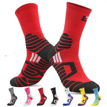 Sonbahar Kış Yeni Stil Kırmızı erkek Profesyonel basketbol çorapları Kalınlaşmış spor çorabı Dayanıklı Havlu Alt Çorap